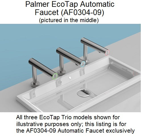 PALMER FIXTURE EcoTap AUTOMATIC FAUCET AF0304-09 Ultra Series - Automatic Deck-Mounted Stainless Steel Faucet with Thermomixer