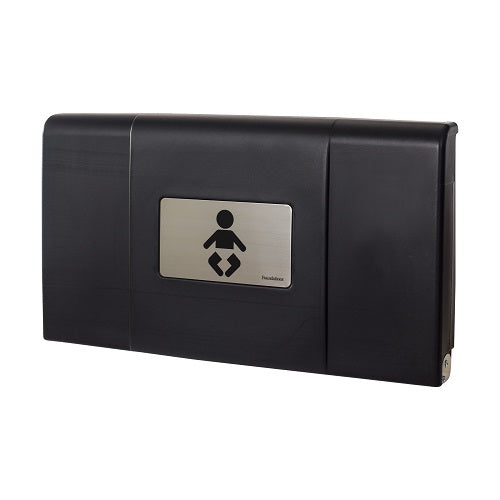 200-EH-02 ULTRA Surface-Mounted, Horizontal-Folding Baby Changing Station (Black & Stainless) with EZ Mount Backer Plate-Our Baby Changing Stations Manufacturers-Foundations-Allied Hand Dryer
