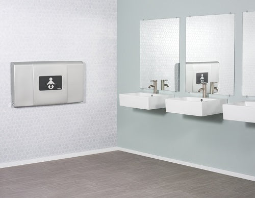 200-EH-04 ULTRA Surface-Mounted, Horizontal-Folding Baby Changing Station (Metallic & Black) with EZ Mount Backer Plate-Our Baby Changing Stations Manufacturers-Foundations-Allied Hand Dryer