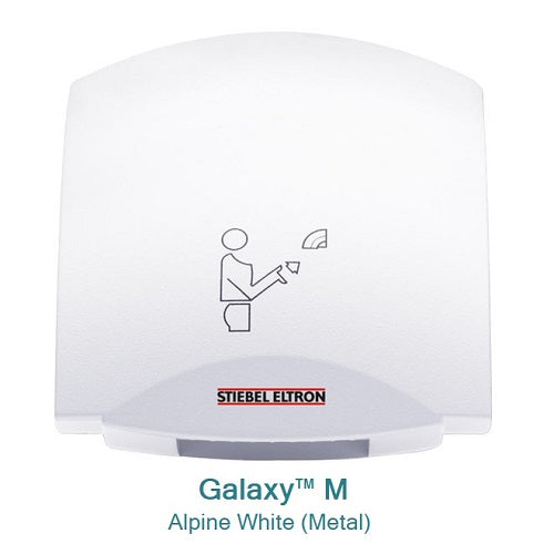 Stiebel Eltron Galaxy™ M - Metal Cover in Alpine White Ultra-Quiet Touchless Automatic Hand Dryer-Allied Hand Dryer-120V; Galaxy M White-Allied Hand Dryer