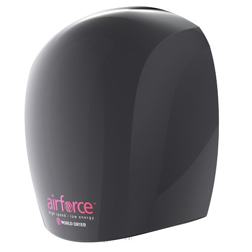 WORLD DRYER® J-162 Airforce™ Hand Dryer - Black Epoxy on Aluminum Automatic Surface-Mounted-Our Hand Dryer Manufacturers-World Dryer-J-162 AIRFORCE (110V/120V hard wired)-Allied Hand Dryer