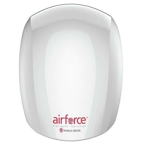 WORLD DRYER® J4-974 Airforce™ Hand Dryer - White Epoxy on Aluminum Automatic Surface-Mounted (208V-240V)-Our Hand Dryer Manufacturers-World Dryer-J4-974 AIRFORCE (208V-240V)-Allied Hand Dryer