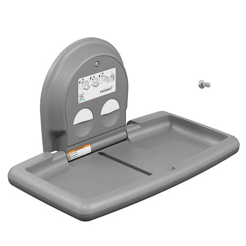 Koala Kare® KB300-01SS - Surface Horizontal Grey Baby Changing Station with Stainless Steel Veneer (Newest Generation)