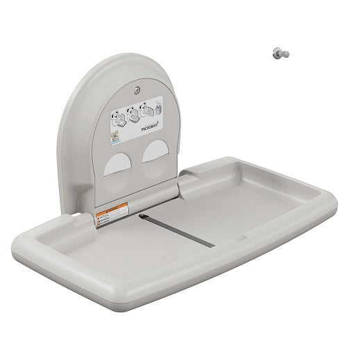 Koala Kare® KB300-05SS - Surface Horizontal White Granite Baby Changing Station with Stainless Steel Veneer (Newest Generation)