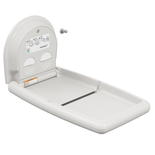 Koala Kare® KB301-05SS - Surface Vertical White Granite Baby Changing Station with Stainless Steel Veneer (Newest Generation)