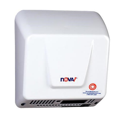 WORLD DRYER® NOVA® 1 Universal Voltage (0830) Hand Dryer - White Epoxy on Aluminum Automatic Surface-Mounted ADA Compliant