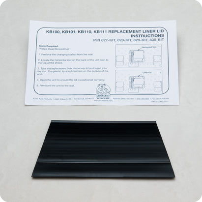 828-KIT - Black Liner Dispenser Lid Kit for KB100, KB110