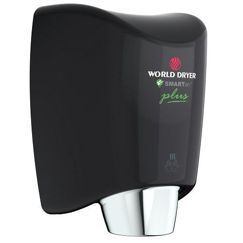 WORLD DRYER® K4-162P SMARTdri® Plus Hand Dryer -  Black Epoxy on Aluminum Automatic Surface-Mounted (208V-240V)