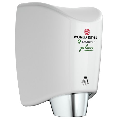 WORLD DRYER® K-974P2 SMARTdri® Plus Hand Dryer -  White Epoxy on Aluminum Automatic Surface-Mounted