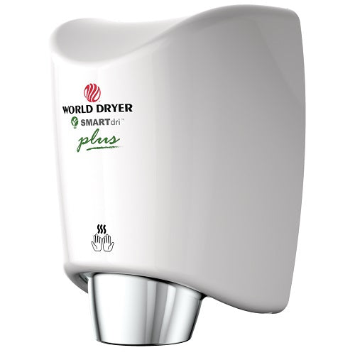 WORLD DRYER® K-974P2 SMARTdri® Plus Hand Dryer -  White Epoxy on Aluminum Automatic Surface-Mounted