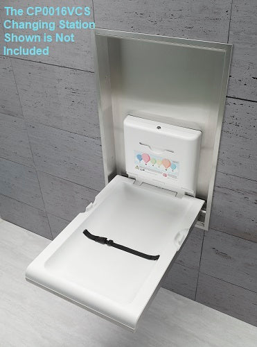Saniflow® KT0016VCS BabyMedi® Recess Kit for Use With BabyMedi® Vertical Changing Station - Satin Stainless Steel