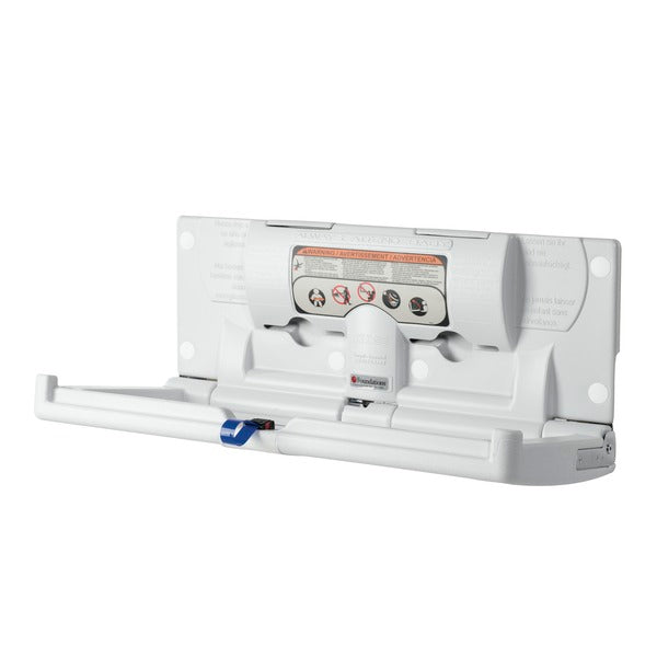 FOUNDATIONS® 100-EH-BP Surface-Mounted, Horizontal-Folding LIGHT GRAY Baby Changing Station with EZ Mount Backer Plate