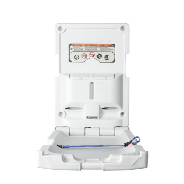 Foundations 100-EV Surface-Mounted, Vertical-Folding Light Gray Baby Changing Station-Our Baby Changing Stations Manufacturers-Foundations-Allied Hand Dryer