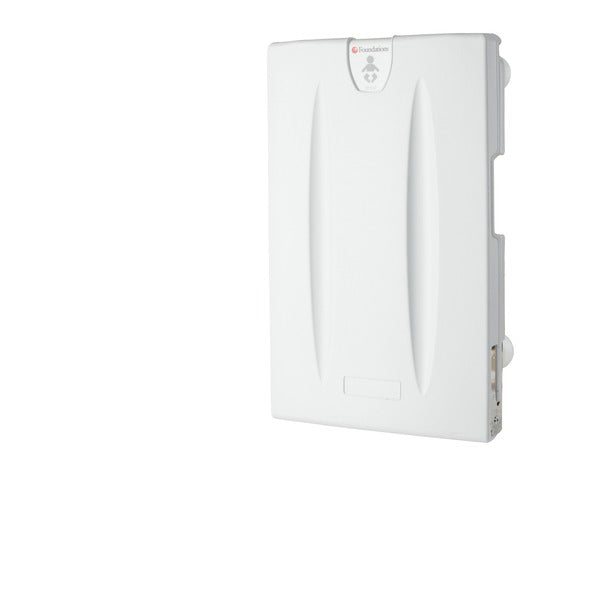 Foundations 100-EV-BP Surface-Mounted, Vertical-Folding Light Gray Baby Changing Station with EZ Mount Backer Plate-Our Baby Changing Stations Manufacturers-Foundations-Allied Hand Dryer