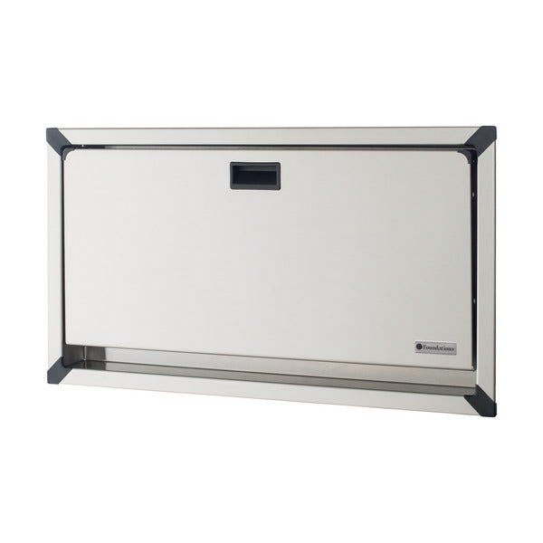 Foundations 100SSC-R Recess-Mounted, Horizontal-Folding Stainless Steel Clad & Framed Baby Changing Station-Our Baby Changing Stations Manufacturers-Foundations-Allied Hand Dryer
