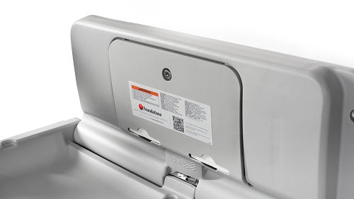 200-EH-01 ULTRA Surface-Mounted, Horizontal-Folding Baby Changing Station (Gray & Stainless) with EZ Mount Backer Plate-Our Baby Changing Stations Manufacturers-Foundations-Allied Hand Dryer