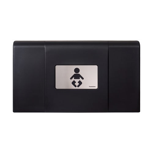 200-EH-02 ULTRA Surface-Mounted, Horizontal-Folding Baby Changing Station (Black & Stainless) with EZ Mount Backer Plate-Our Baby Changing Stations Manufacturers-Foundations-Allied Hand Dryer