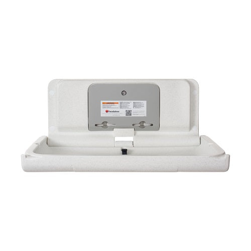 200-EH-03 ULTRA Surface-Mounted, Horizontal-Folding Baby Changing Station (White Granite & Stainless) with EZ Mount Backer Plate-Our Baby Changing Stations Manufacturers-Foundations-Allied Hand Dryer