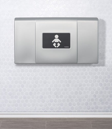 200-EH-04 ULTRA Surface-Mounted, Horizontal-Folding Baby Changing Station (Metallic & Black) with EZ Mount Backer Plate-Our Baby Changing Stations Manufacturers-Foundations-Allied Hand Dryer