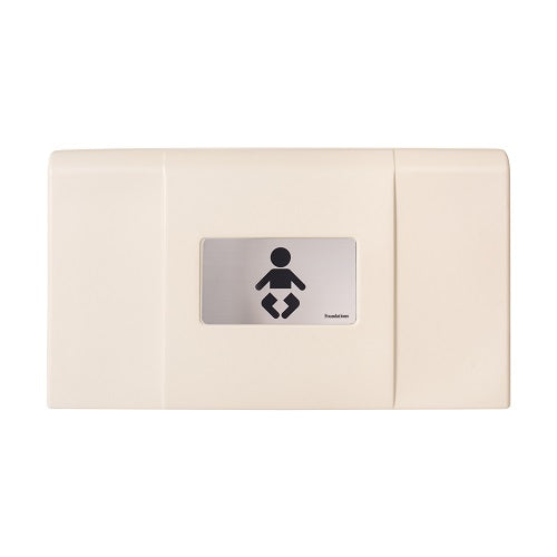 200-EH-08 ULTRA Surface-Mounted, Horizontal-Folding Baby Changing Station (Cream & Stainless) with EZ Mount Backer Plate-Our Baby Changing Stations Manufacturers-Foundations-Allied Hand Dryer