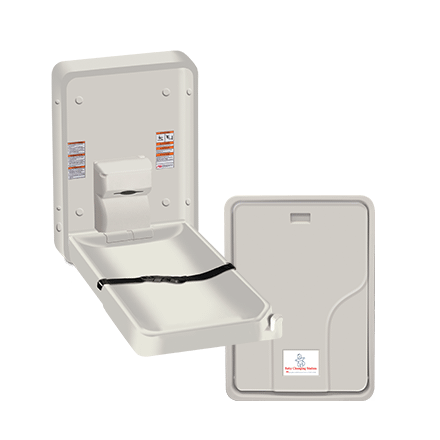 ASI® 9015 BABY CHANGING STATION - VERTICAL, HDPE PLASTIC, SURFACE MOUNTED