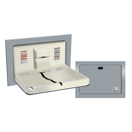 ASI® 9018 BABY CHANGING STATION - HORIZONTAL, STAINLESS STEEL, RECESSED