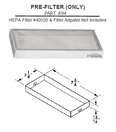 94, Excel XLERATOR HEPA PRE-FILTER (Replacement Only) - PART #94-Our Hand Dryer Manufacturers-Excel-Allied Hand Dryer