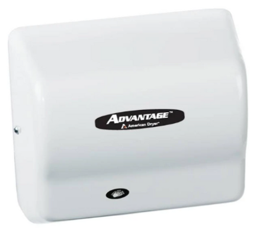 AMERICAN DRYER® AD90 Advantage AD® HAND DRYER - White ABS Auto Universal Voltage