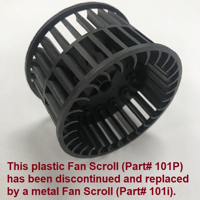 WORLD XA54-974 (208-240V) METAL FAN SCROLL, BLOWER, SQUIRREL CAGE (Part# 101i, Replaces Plastic Part# 101P)-Hand Dryer Parts-World Dryer-Allied Hand Dryer