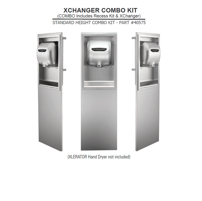 40575, Excel XLERATOR XChanger Combo Kit: Comes with 40502 ADA Compliant Recess Kit and 40550 Standard Height XChanger-Our Hand Dryer Manufacturers-Excel-Allied Hand Dryer