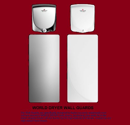 WORLD DRYER® Model# 37-10455K Wall Guard - White Anti-Microbial-Our Hand Dryer Manufacturers-World Dryer-Part# 37-10455K (Single White Wall Guard Panel)-Allied Hand Dryer