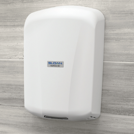 EHD-702-PW, Sloan Optima Air White High-Voltage (208V-277V) Surface Mounted ADA-Complaint Hand Dryer-Our Hand Dryer Manufacturers-Sloan-EHD-702-PW - 208-277 Volt-Allied Hand Dryer
