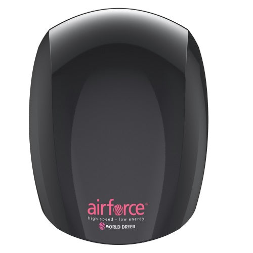 WORLD DRYER® J-162 Airforce™ Hand Dryer - Black Epoxy on Aluminum Automatic Surface-Mounted-Our Hand Dryer Manufacturers-World Dryer-J-162 AIRFORCE (110V/120V hard wired)-Allied Hand Dryer