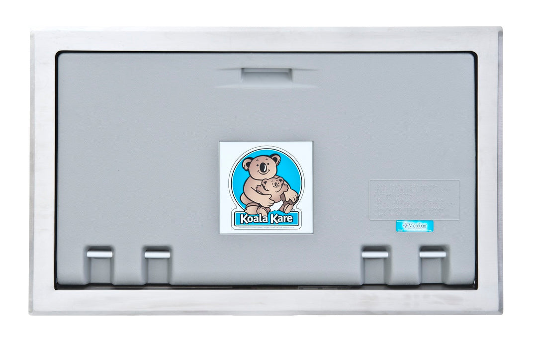 Koala Kare® KB100-01ST - Recessed Horizontal Gray Baby Changing Station with Stainless Trim