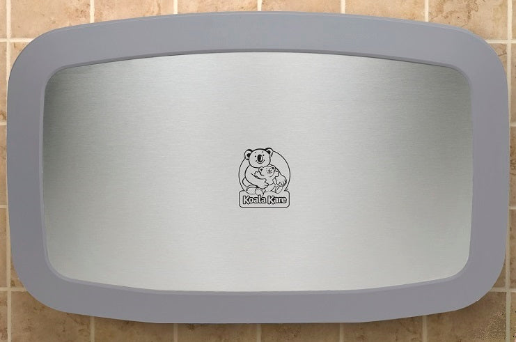 Koala Kare® KB200-01SS - Surface Horizontal Grey Baby Changing Station with Stainless Steel Veneer