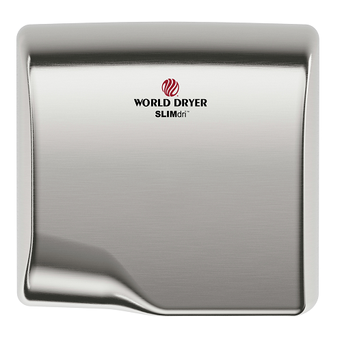 WORLD DRYER® L-973 SLIMdri® Hand Dryer - Automatic Brushed Stainless Steel Universal Voltage Surface-Mounted ADA Compliant