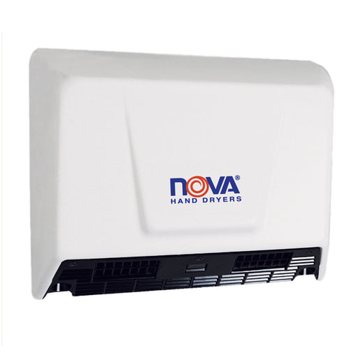 WORLD DRYER® NOVA® 2 (0930) Hand Dryer - White Epoxy on Steel Automatic Universal Voltage Dual Blower Surface-Mounted