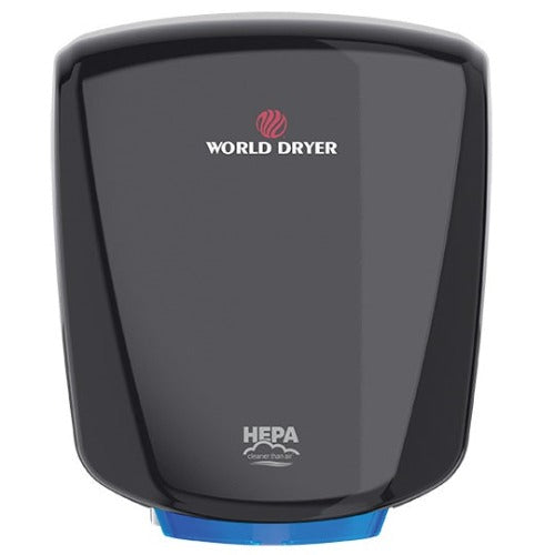 WORLD DRYER® Q-162A2 VERDEdri® Hand Dryer - Black Epoxy on Aluminum Automatic Universal Voltage Surface-Mounted ADA Compliant