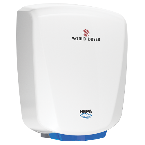 WORLD DRYER® Q-974A2 VERDEdri® Hand Dryer - White Epoxy on Aluminum Automatic Universal Voltage Surface-Mounted ADA Compliant
