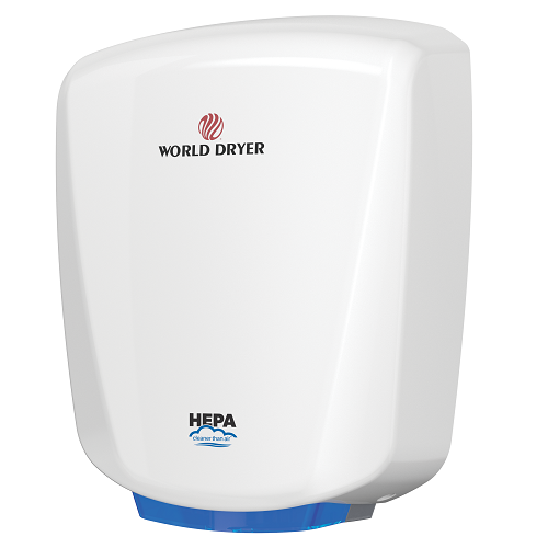 WORLD DRYER® Q-974A2 VERDEdri® Hand Dryer - White Epoxy on Aluminum Automatic Universal Voltage Surface-Mounted ADA Compliant