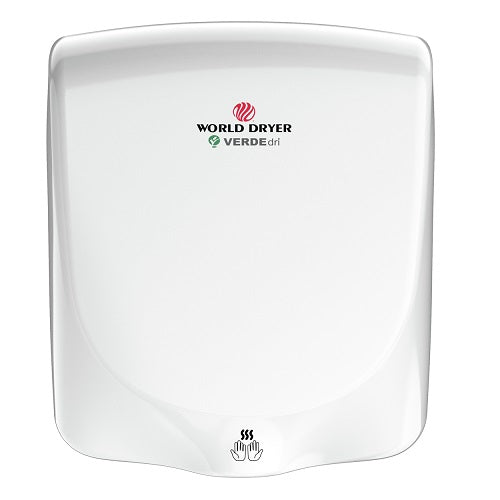 WORLD DRYER® Q-974 VERDEdri™ Hand Dryer - White Epoxy on Aluminum Automatic Universal Voltage Surface-Mounted ADA Compliant-Our Hand Dryer Manufacturers-World Dryer-Allied Hand Dryer