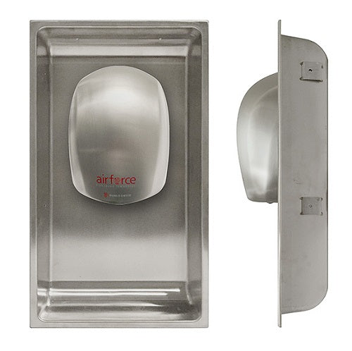 WORLD DRYER® KJR-973 Airforce™ J-Series RECESS KIT - Stainless Steel Brushed (Satin) Finish (HAND DRYER NOT INCLUDED)