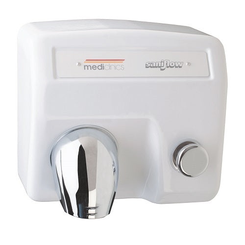 Saniflow® E85-UL PUSH-BUTTON Hand Dryer - Cast Iron Cover with White Porcelain Enamel Finish-Our Hand Dryer Manufacturers-Saniflow-Allied Hand Dryer