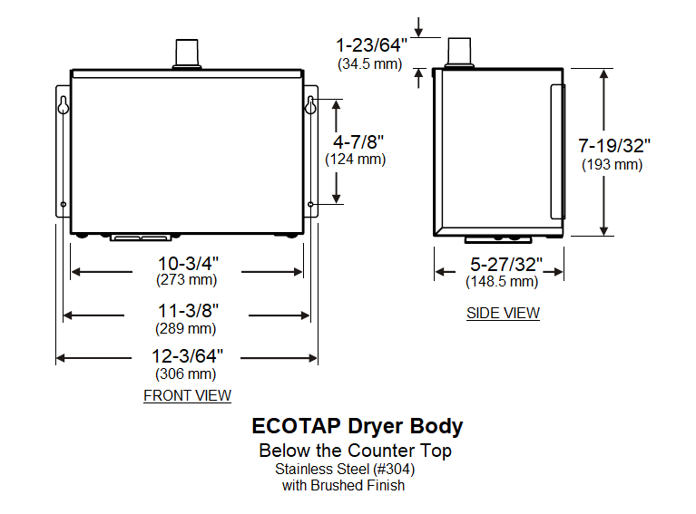 Palmer Fixture ECOTAP HD0935-09 Ultra Series - Dry Hands at the Sink-Our Hand Dryer Manufacturers-Palmer Fixture-ECOTAP Palmer (110V/120V) HD0935-09-Allied Hand Dryer