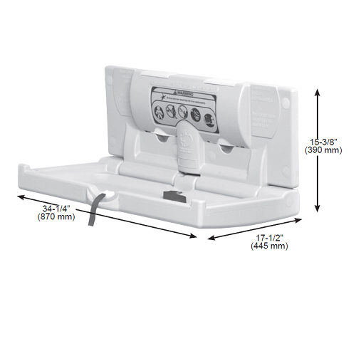 WORLD DRYER® ABC-300H DryBaby® - White Horizontal-Folding Surface-Mounted Baby Changing Station-Our Baby Changing Stations Manufacturers-World-Allied Hand Dryer