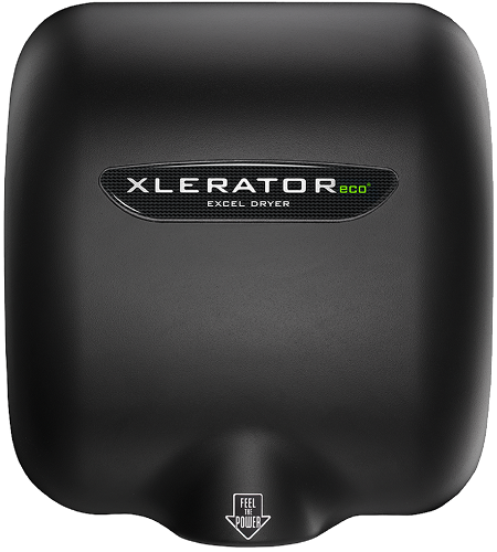 XL-BLH-ECO (XL-SPH-ECO), XLERATOReco with HEPA FILTER Excel Dryer (No Heat) in Matte Black Epoxy on Zinc Alloy-Our Hand Dryer Manufacturers-Excel-XL-BLH-ECO (XL-SPH-ECO), 110-120 Volt-Allied Hand Dryer