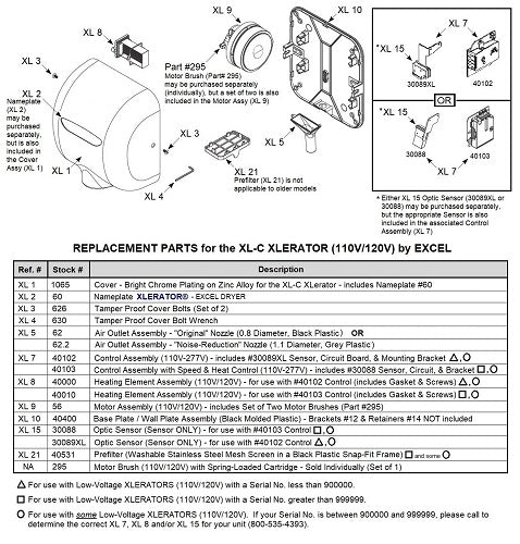Excel XL-C XLerator REPLACEMENT CONTROL ASSEMBLY (Part Ref. XL 7 / Stock# 40102)*
