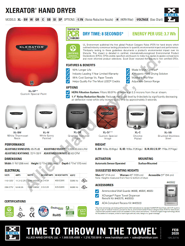 XL-SP "BONE", XLERATOR Excel Dryer BONE Epoxy - Special Color on Zinc Alloy-Our Hand Dryer Manufacturers-Excel-110-120 Volt-Allied Hand Dryer