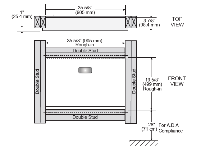Foundations Framed Recess-Mounted Baby Changing Station 100SSC-R