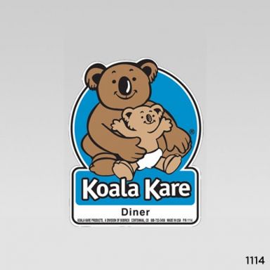 1114 - BACK LABEL for KB850 and KB950 DINER High Chair®